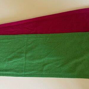 NWT Talbots Festive Green and Pink with Navy Trim Scarf